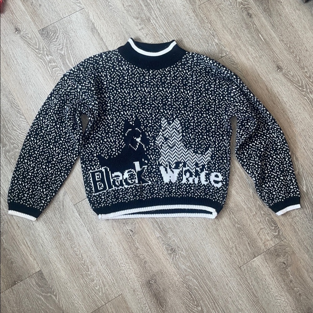 Vintage nuggets size large Scottie dogs Black and White Graphic Sweater large